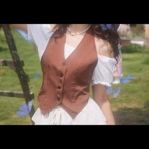 Brown halter vest